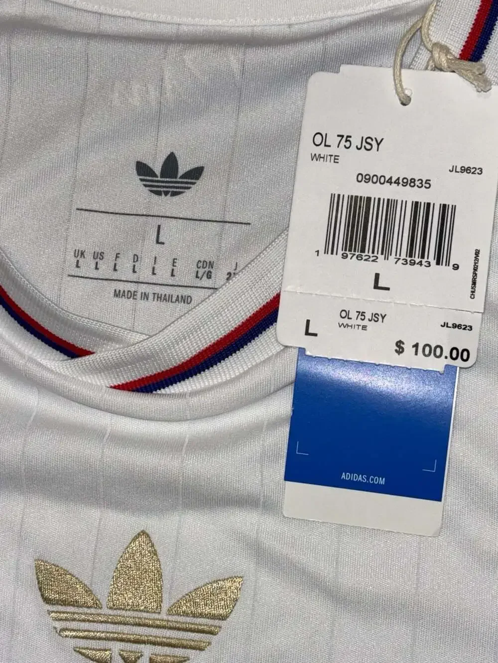 Adidas Olympique Lyonnais 75th Anniversary Special Edition Jersey JL9623